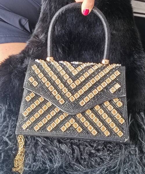 Mini Bolso Negro con Pedrería Mod. 10 2421