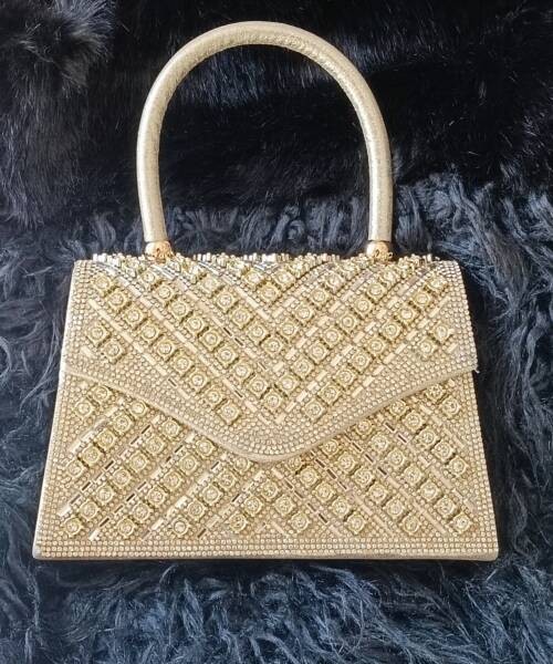Mini Bolso Oro con Pedrería Mod. 10 2421