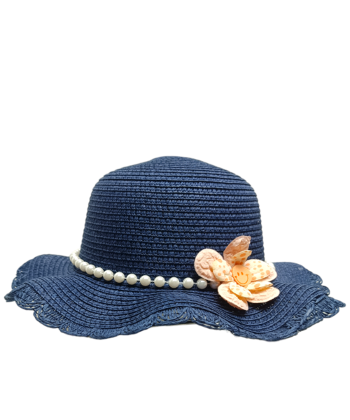 Sombrero Azul Con Cintillo de Perlas Mod. 10 0032