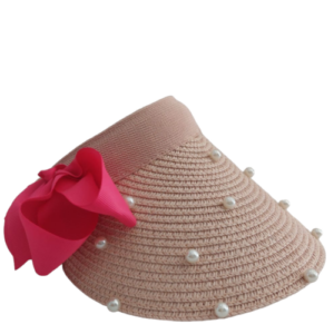 Visera Rosa Con Adornos de Perlas Mod. 10 0032