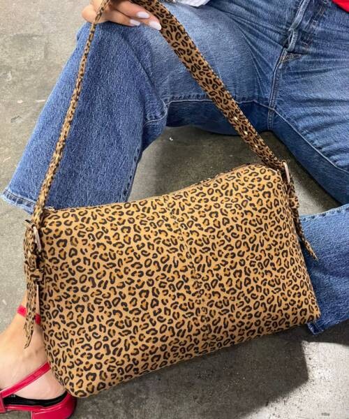 Bolso Durazno con Estampado de Leopardo Mod. 88 0001