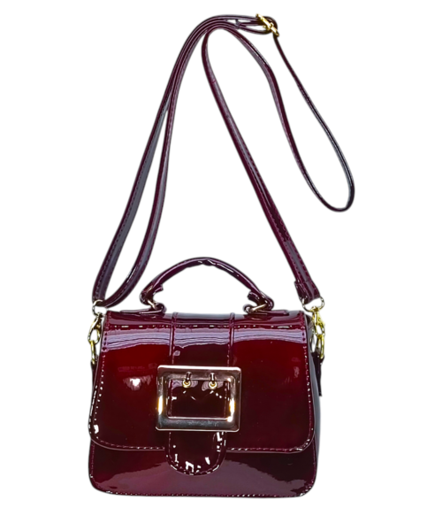 Mini Bolso de Charol Vino con Hebilla Mod. 24 9007