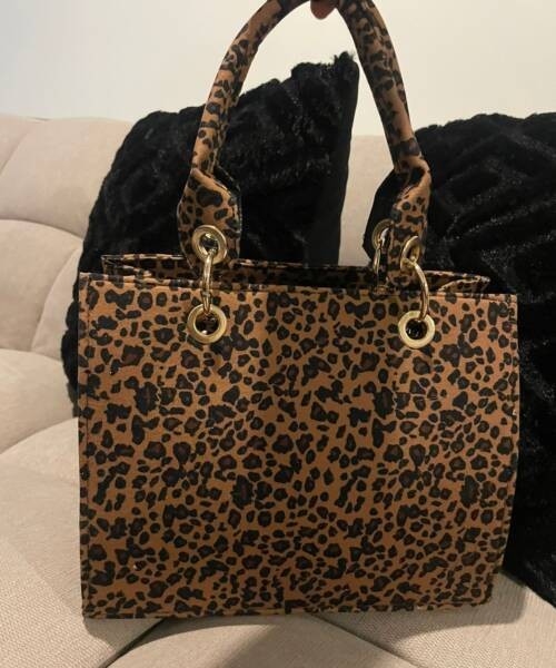 Bolso de Mano con Estampado de Leopardo Mod. 23 9068