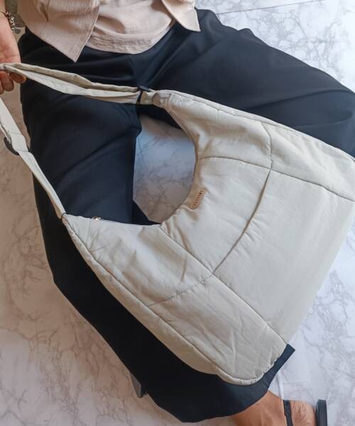 Bolso Casual de Nylon en Latte Mod. 10 14506