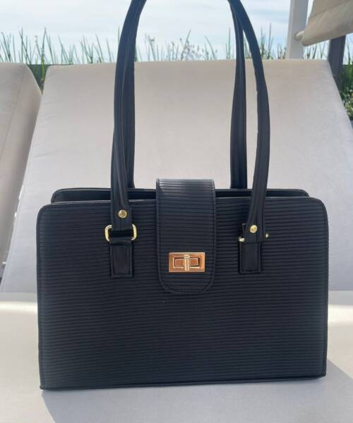 Bolsa Acanalado de Dama Negro Mod. 23 9902