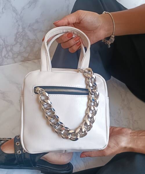 Mini Bolso Latte con Cierre de Cadena Mod. 10 1003