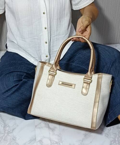 Bolsa Olso Beige y Oro Rosado Mod. 24 8008